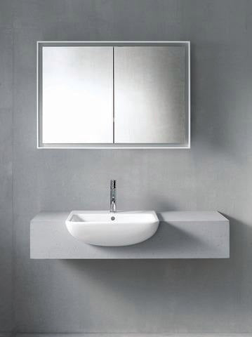 DURAVIT ME by Starck Halbeinbau-Waschtisch 550 mm mit Überlauf, 1 Hahnloch, weiß seidenmatt