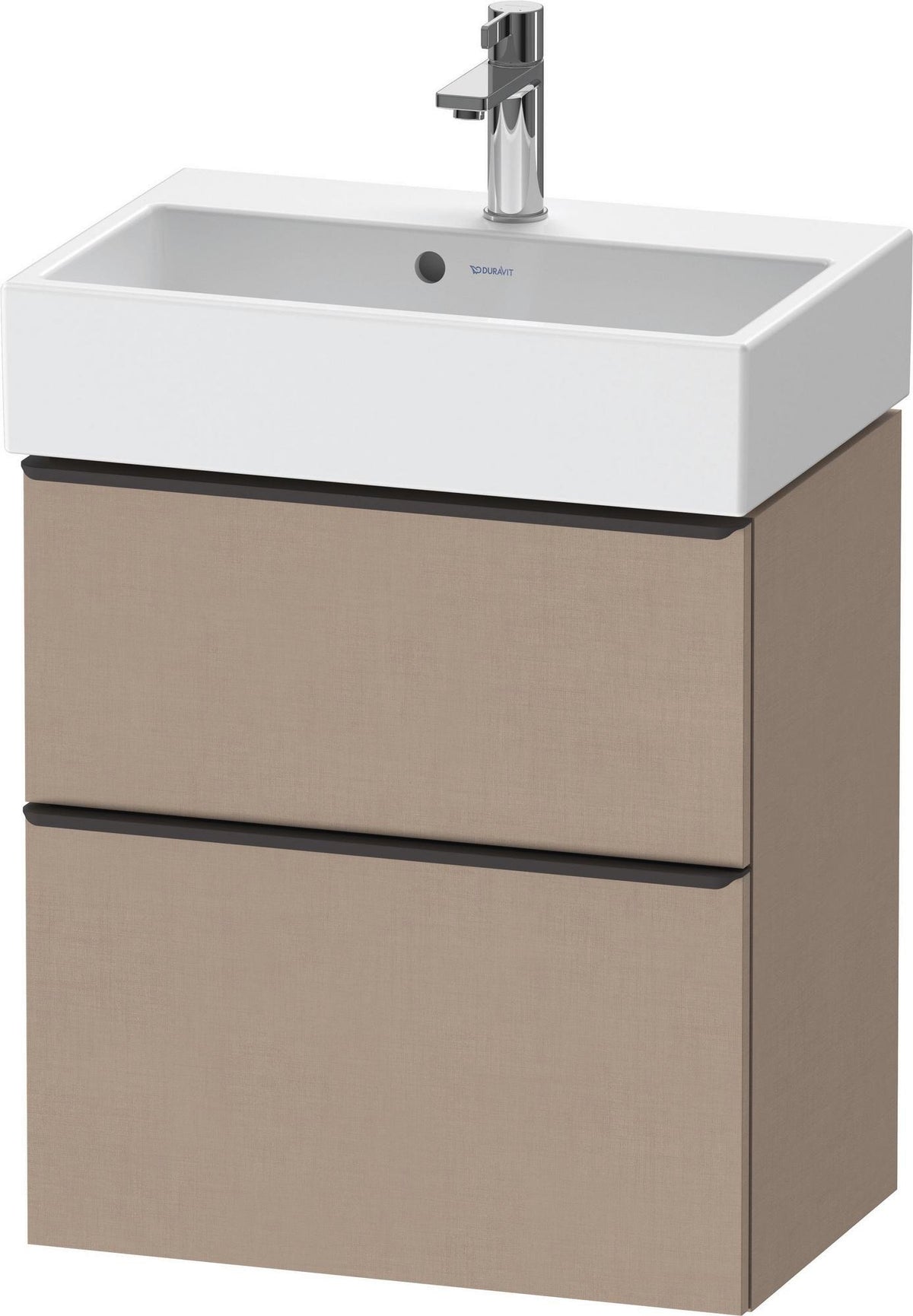 DURAVIT D-Neo Waschtischunterbau wandhängend Eiche Schwarz 584 mm mit Auszug und Schubkasten