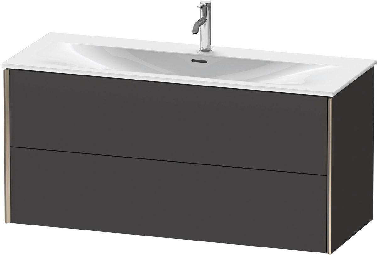 DURAVIT XViu Waschtischunterbau wandhängend 1210 mm, 2 Schubkästen, weiß matt – ohne Griff, mit Tip-On-Technik