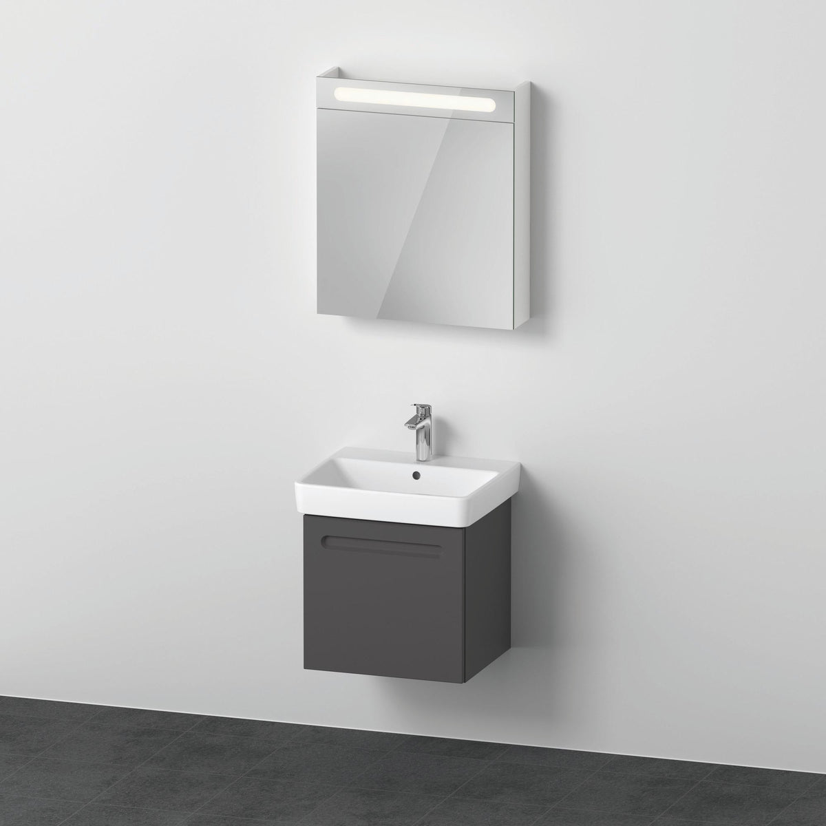 Duravit No.1 Möbel-Set 550x450mm mit Waschtisch, Unterbau und Spiegelschrank – Weiß Matt