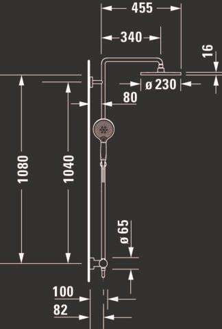 Duravit Duschsystem C.1 mit Brausemischer, Keramikmischsystem, Schwarz Matt