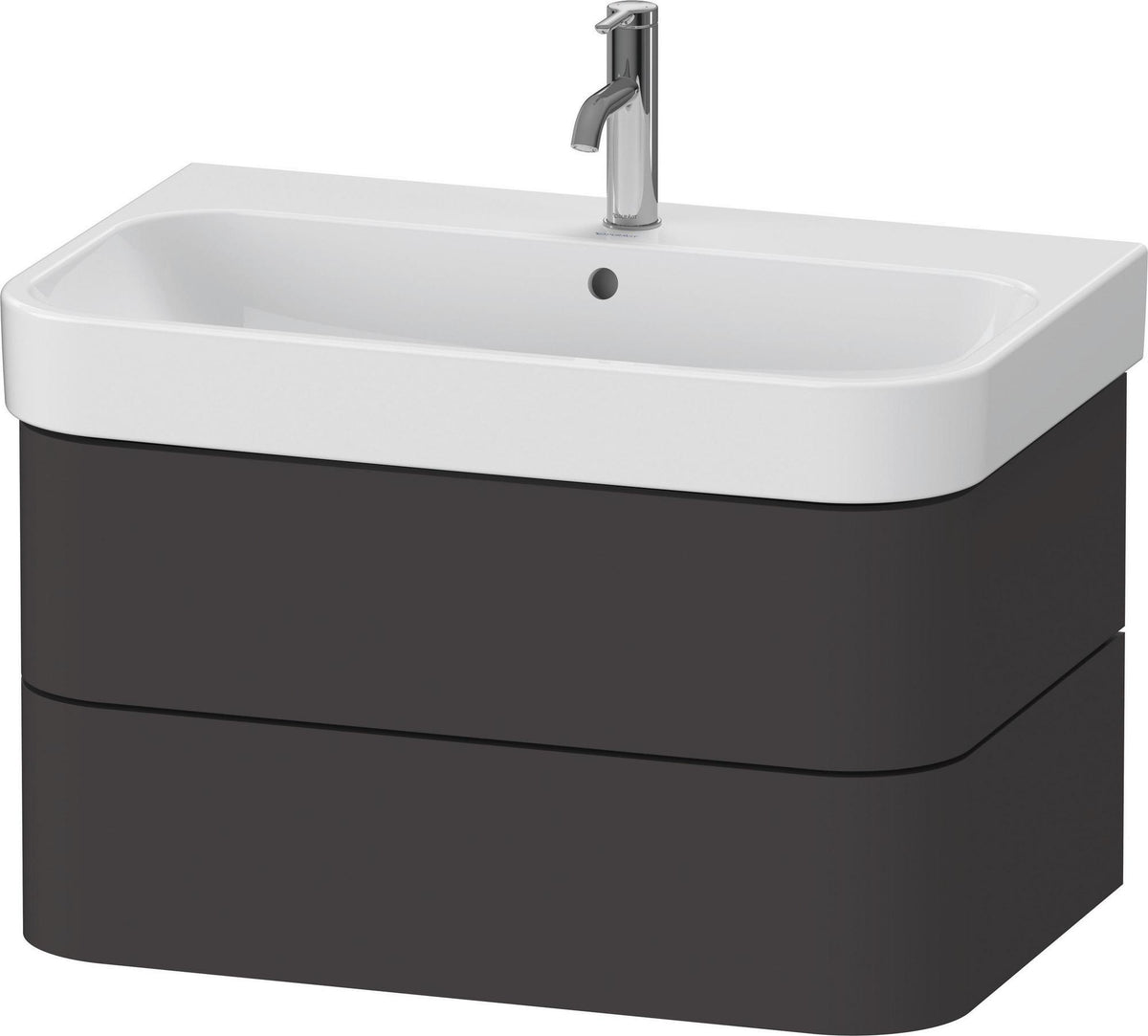 DURAVIT Happy D.2 Waschtischunterbau 775 mm, 2 Schubkästen, Tip-On, Taupe supermatt