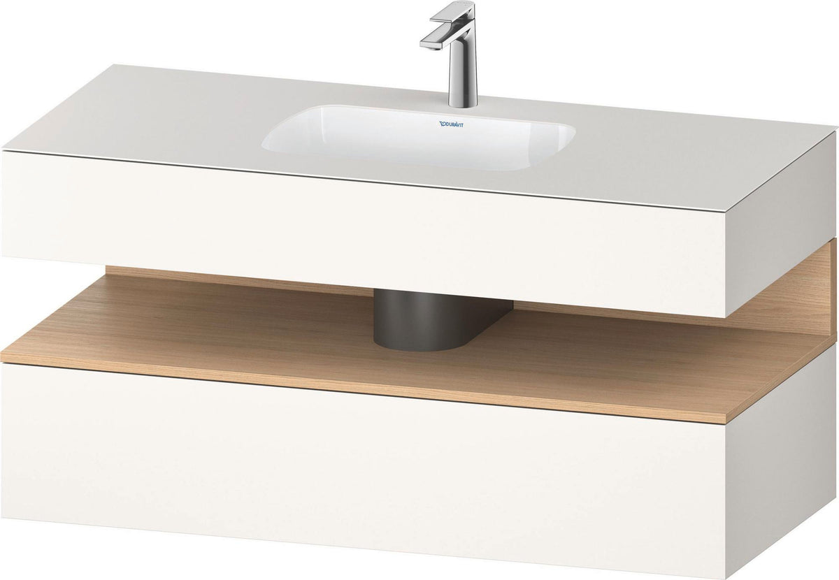 DURAVIT Qatego Studio F. A. Porsche Einbauwaschtisch mit Konsolenwaschtischunterbau 1200 mm Weiß Matt