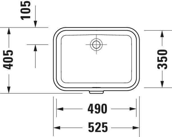 DURAVIT Einbauwaschtisch Soleil by Starck 490 mm Weiß, ohne Hahnloch, mit Überlauf