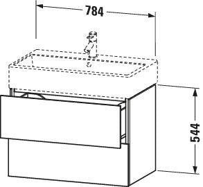 DURAVIT L-Cube Waschtischunterbau 784 mm, 2 Schubkästen, Weiß Matt, Wandhängend