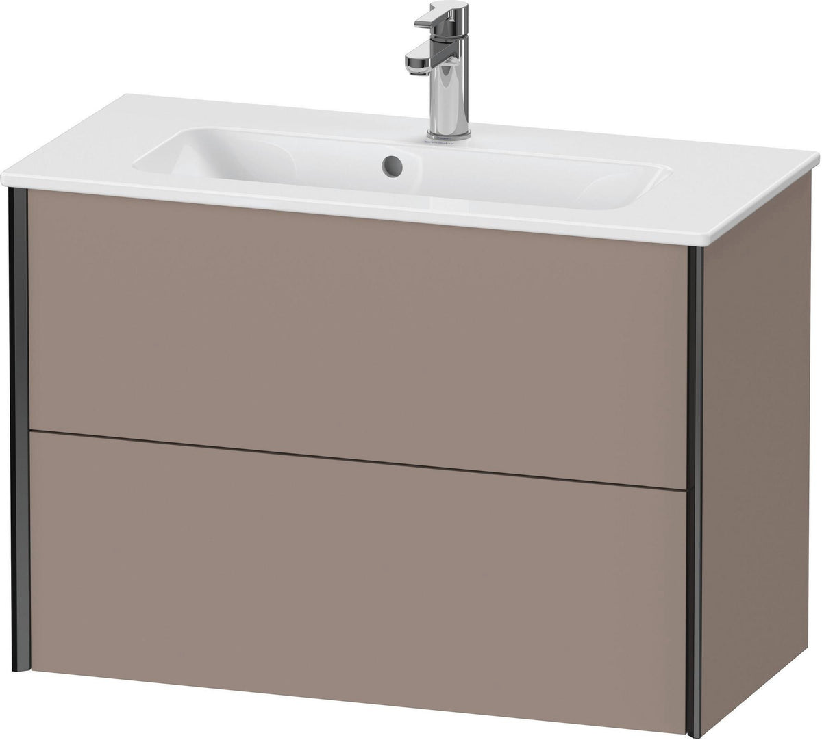 DURAVIT XViu Waschtischunterbau wandhängend 810 mm, 2 Schubladen, champagner matt/weiß matt