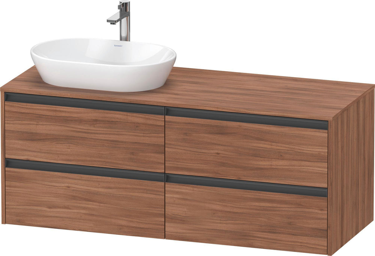 Duravit Ketho.2 Waschtischunterbau 1400 mm betongrau matt mit 4 Schubkästen