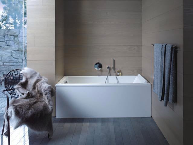 DURAVIT Starck Einbau-Badewanne 1600x700 mm Weiß mit Überlauf und 1 Rückenschräge