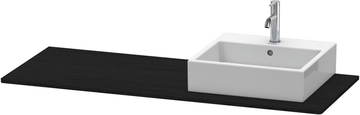 Duravit XSquare Konsole 1400x550mm betongrau matt – 1 Ausschnitt, mit Siphonaussparung