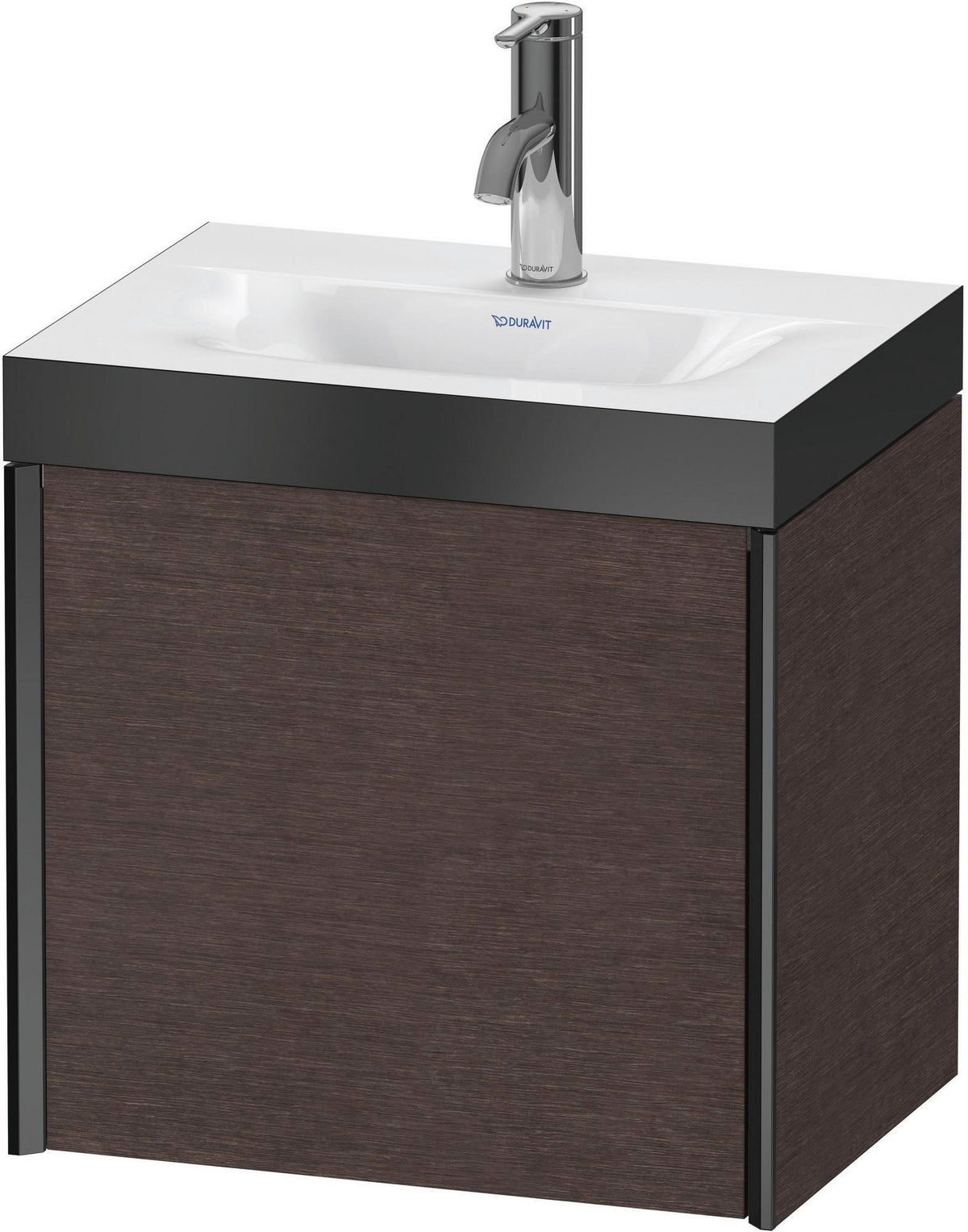 DURAVIT XViu Waschtischunterbauset mit 1 Tür, 460x450x330 mm, schwarz matt/Eiche, wandhängend