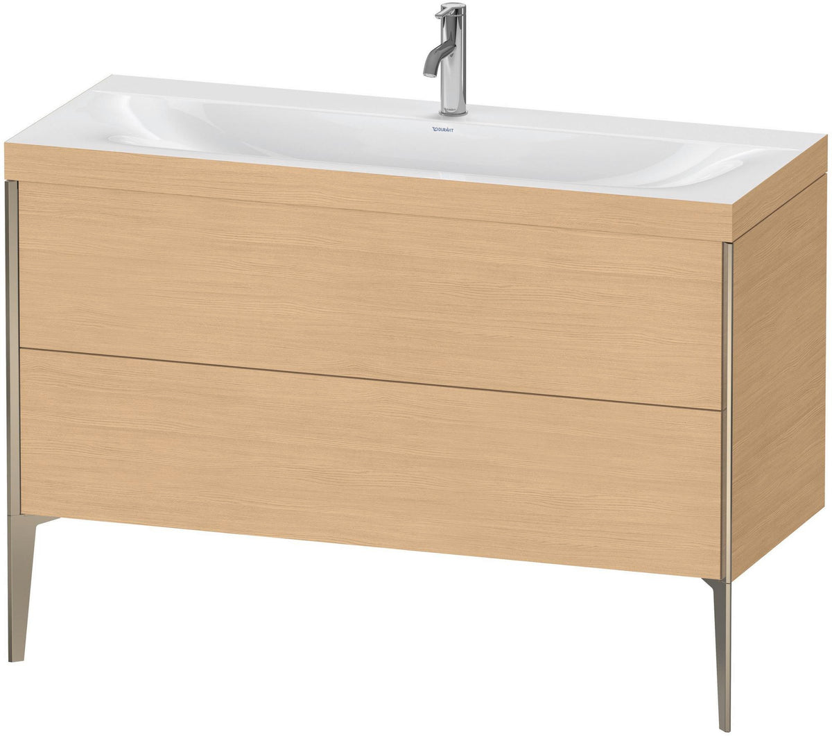 DURAVIT XViu c-bonded Waschtischunterbauset 1200 mm, 2 Auszüge, Eiche Natur