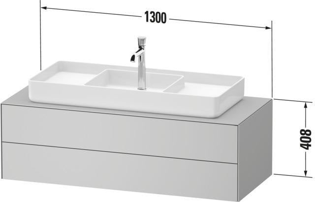 DURAVIT White Tulip Konsolenwaschtischunterbau 1300 mm Nussbaum/Taupe, 2 Schubkästen, wandhängend