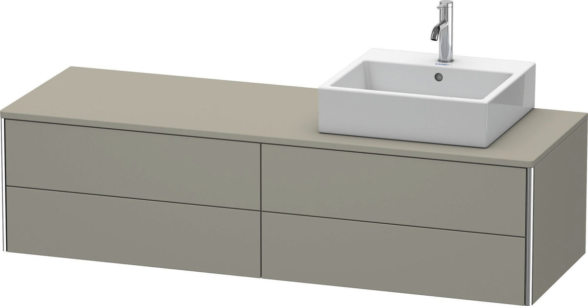 Duravit XSquare Waschtischunterbau 1600 mm betongrau matt, 4 Schubkästen, wandhängend