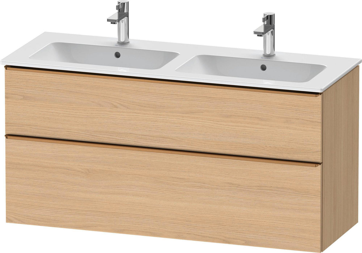 Duravit D-Neo Waschtischunterbau 1280 mm betongrau matt – wandhängend, 1 Auszug, Bronze Griff