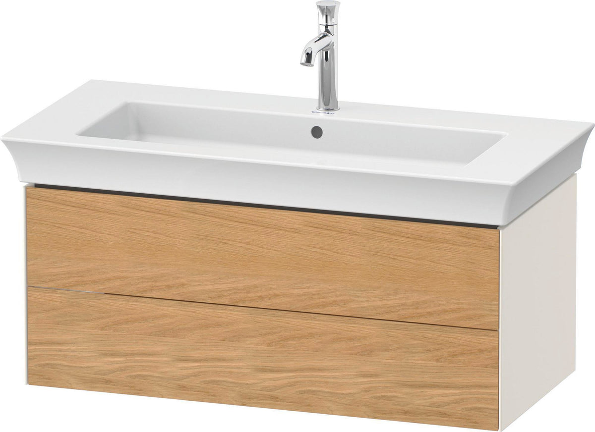 DURAVIT White Tulip Waschtischunterbau 984 mm, 2 Schubkästen, Nussbaum/Taupe Hochglanz