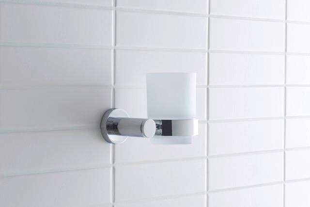 DURAVIT D-Code Glashalter Glas rechts Chrom – Wandmontage Zahnputzbecher mit Befestigungsmaterial