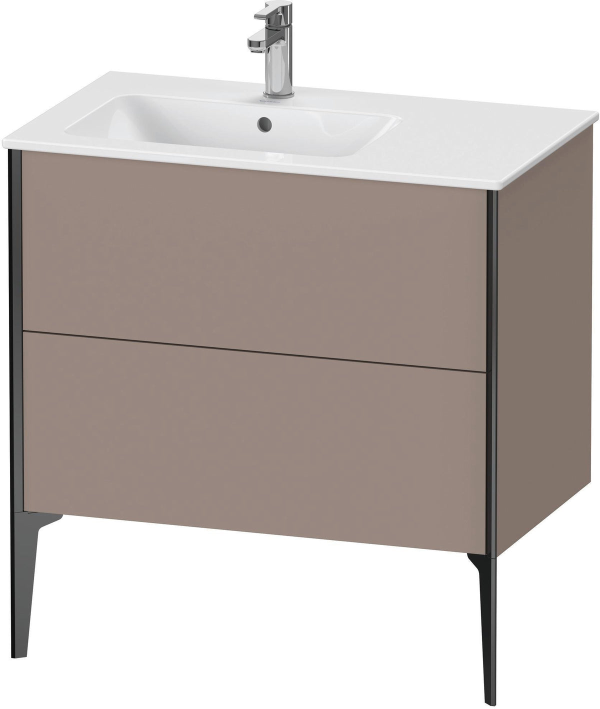 Duravit XViu Waschtischunterbau bodenstehend 810 mm mit 2 Auszügen, weiß matt, Tip-On Technik