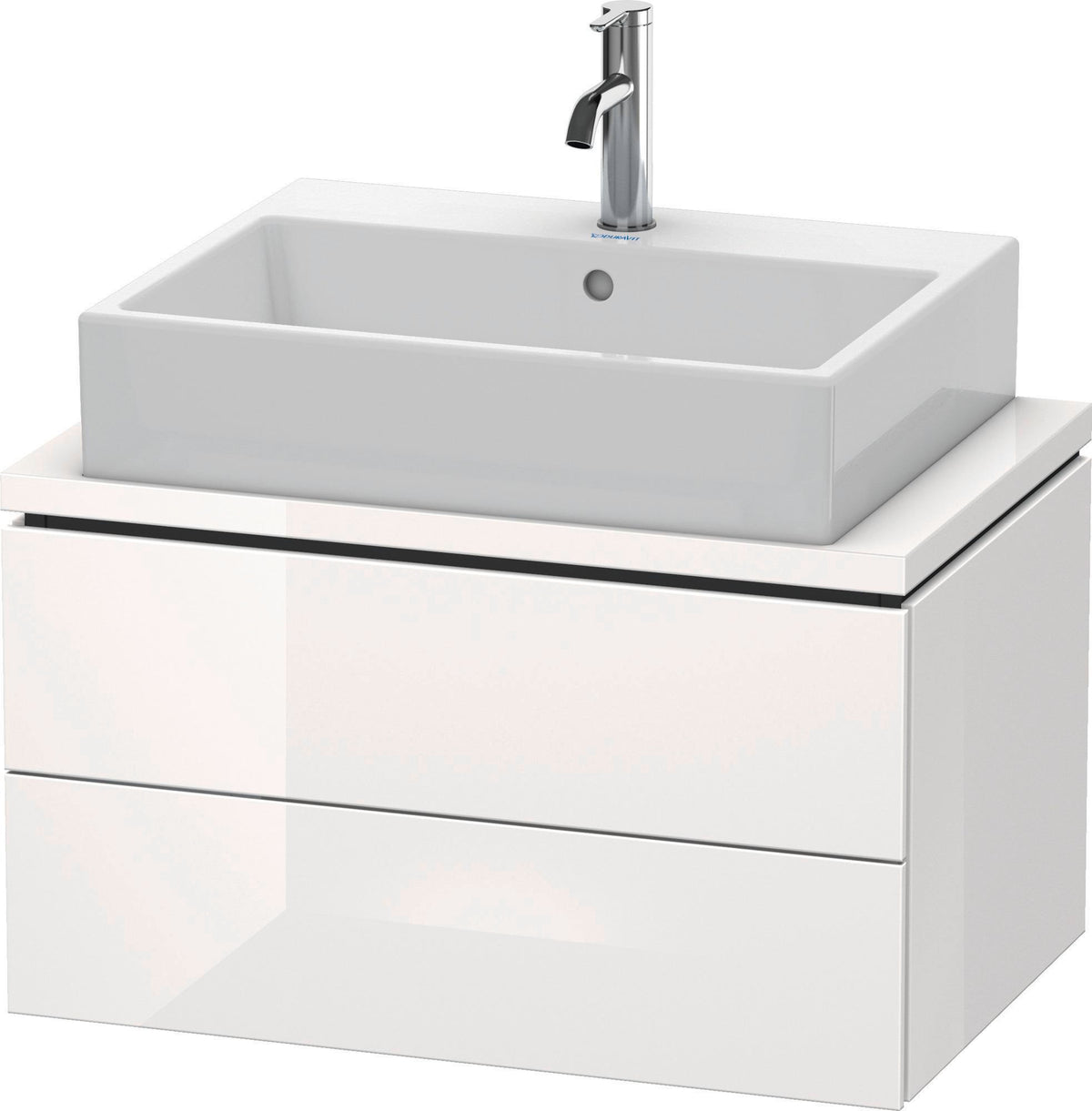 Duravit L-Cube Konsolenwaschtischunterbau 720 mm betongrau matt mit 2 Schubkästen und Tip-On-Technik