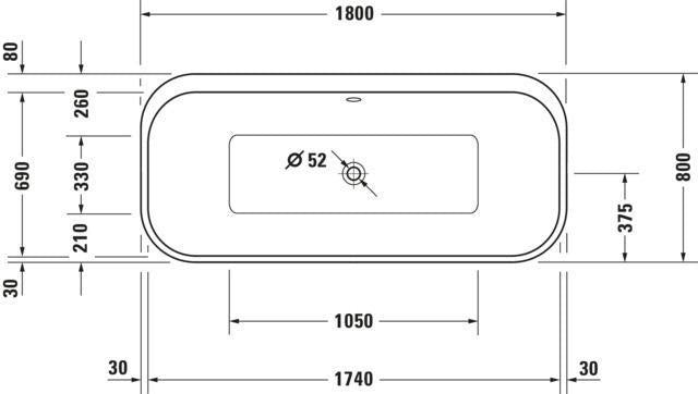 DURAVIT Whirlwanne Happy D.2Plus 1800x800mm freistehend mit Air-System, weiß