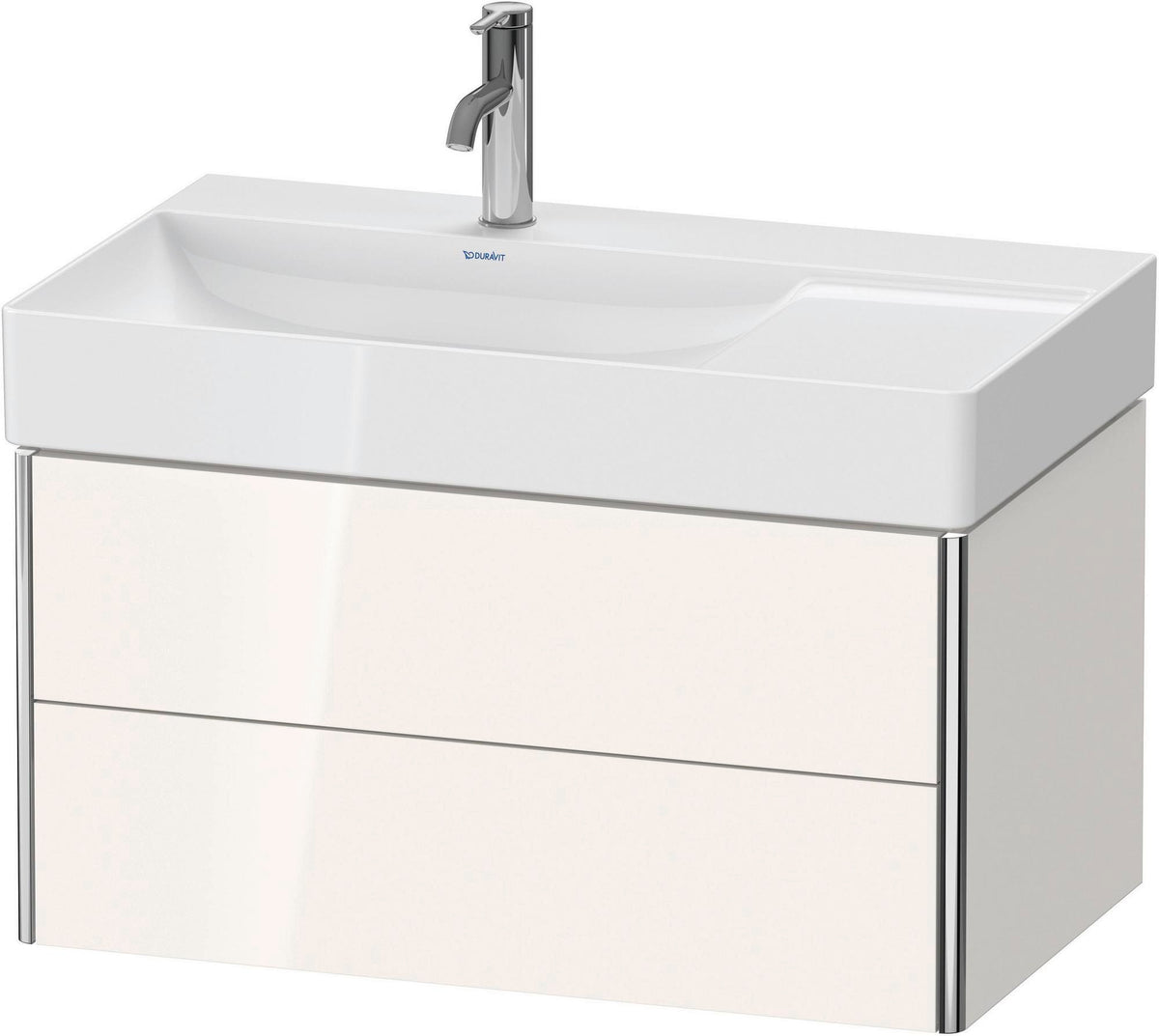 Duravit XSquare Waschtischunterbau 784 mm wandhängend, 2 Schubkästen, weiß matt, mit Tip-On-Technik