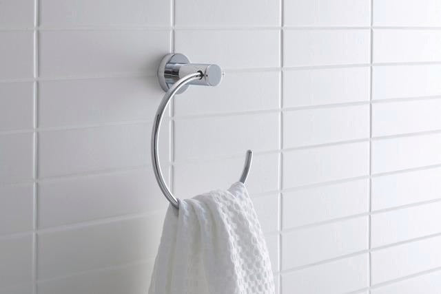 DURAVIT D-Code Handtuchring Chrom – Wandmontage, schwenkbar, 158 mm