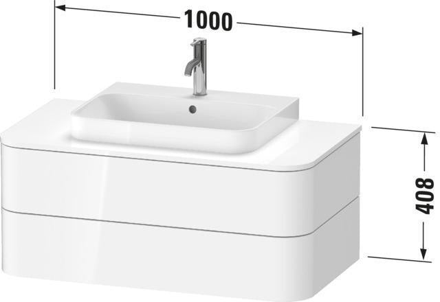 Duravit Happy D.2 Konsolenwaschtischunterbau 1000 mm Taupe Supermatt mit Tip-on und Soft-Close