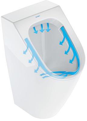 DURAVIT Urinal ME by Starck, spülrandlos, Zulauf hinten, ohne Fliege, weiß