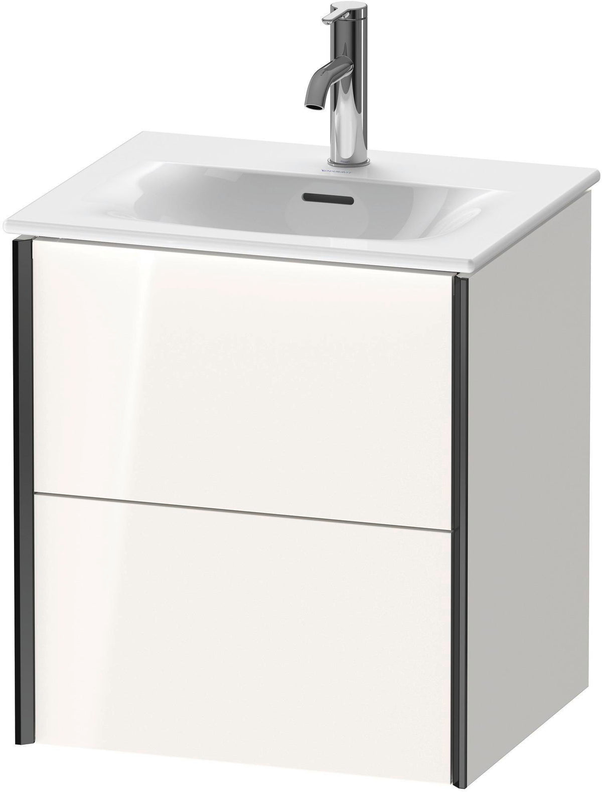 DURAVIT XViu Waschtischunterbau wandhängend 557x510x420 mm, 2 Schubkästen, schwarz/weiß Hochglanz