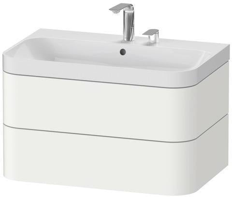 Duravit Waschtischset HAPPY D.2 PLUS 775x490mm ein Hahnloch taupe supermatt