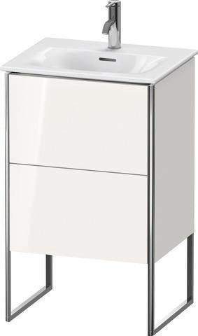 Duravit XSQUARE Waschtischunterbau 840 mm weiß matt – 2 Auszüge mit Tip-On-Technik