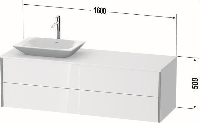 Duravit XVIU Waschtischunterbau 1600x550mm Champagner Matt mit Konsolenplatte