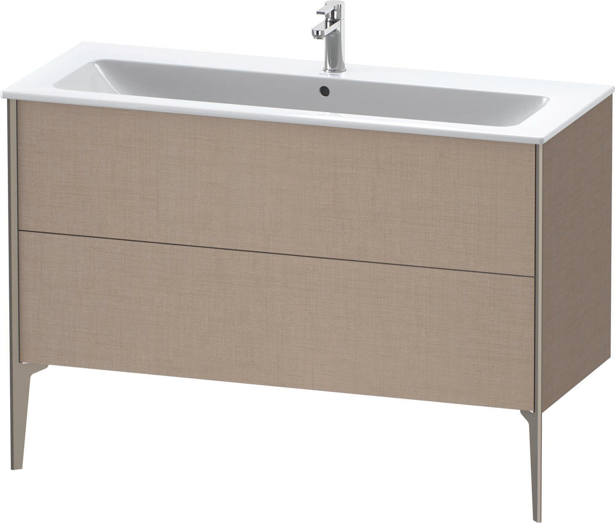 DURAVIT XViu Waschtischunterbau bodenstehend 1210 mm, 2 Auszüge, champagner matt/weiß matt