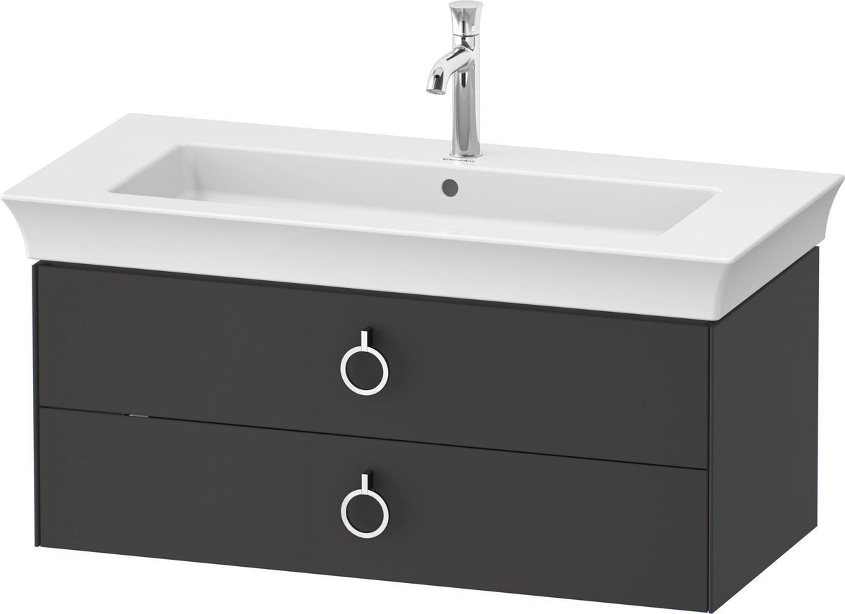 DURAVIT Waschtischunterbau White Tulip wandhängend 984 mm mit 2 Schubkästen, weiß seidenmatt
