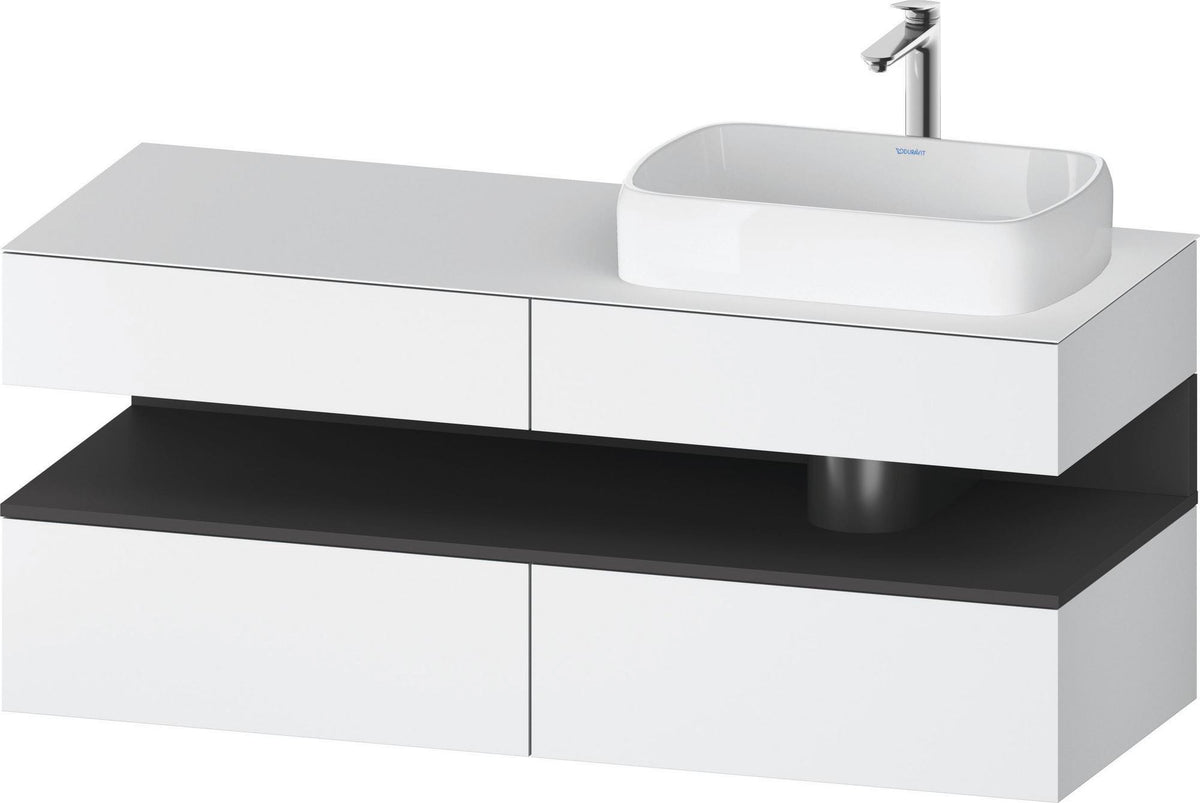 DURAVIT Qatego Konsolenwaschtischunterbau 1400 mm Weiß Matt Eiche Schwarz Matt wandhängend