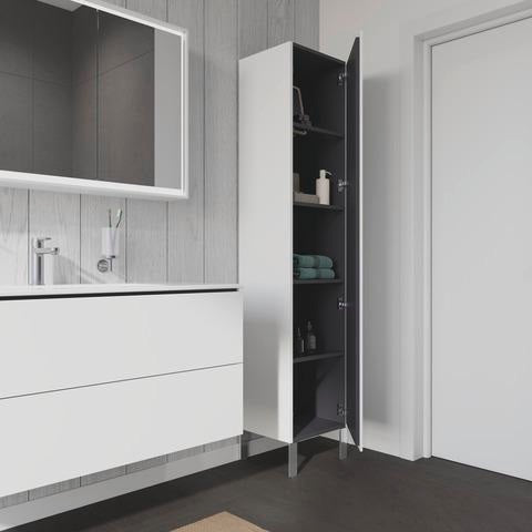 Duravit L-Cube Hochschrank 363x400x1760mm, 1 Tür links, weiß matt – wandhängend mit Soft-Close