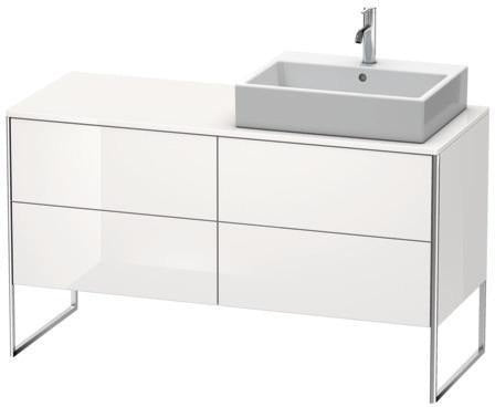 Duravit XSQUARE Waschtischunterbau 1400 mm mit Fußgestell und Becken rechts