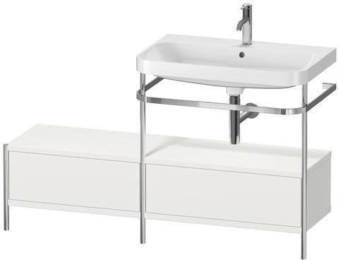Duravit Waschtischset HAPPY D.2 PLUS 1400x490mm ein Hahnloch taupe supermatt