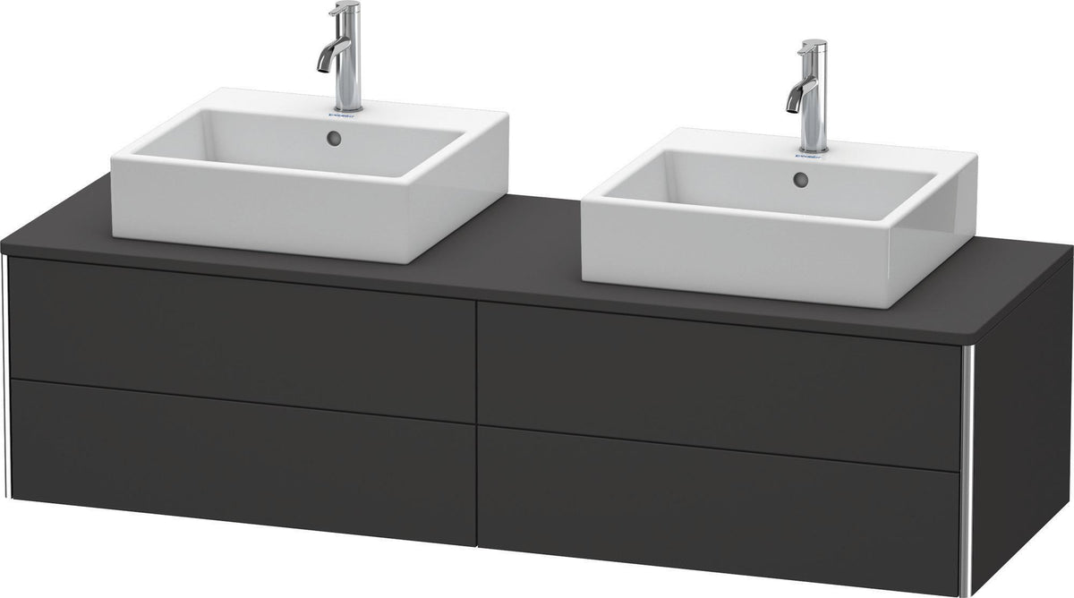 Duravit XSquare Waschtischunterbau 1600 mm betongrau matt, 4 Schubkästen, wandhängend