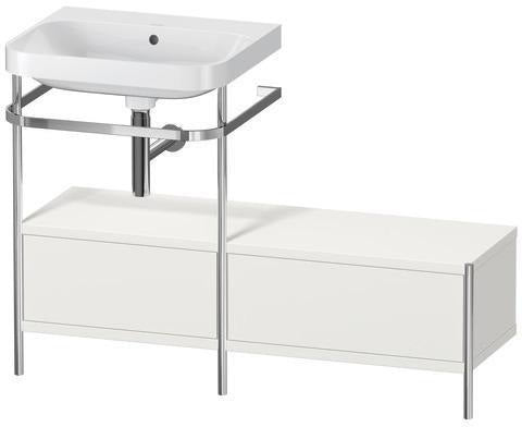 Duravit Happy D.2 Plus Waschtischset 1200 mm taupe supermatt – Einrichtungssystem Nussbaum rechts, bodenstehend, mit Hahnloch