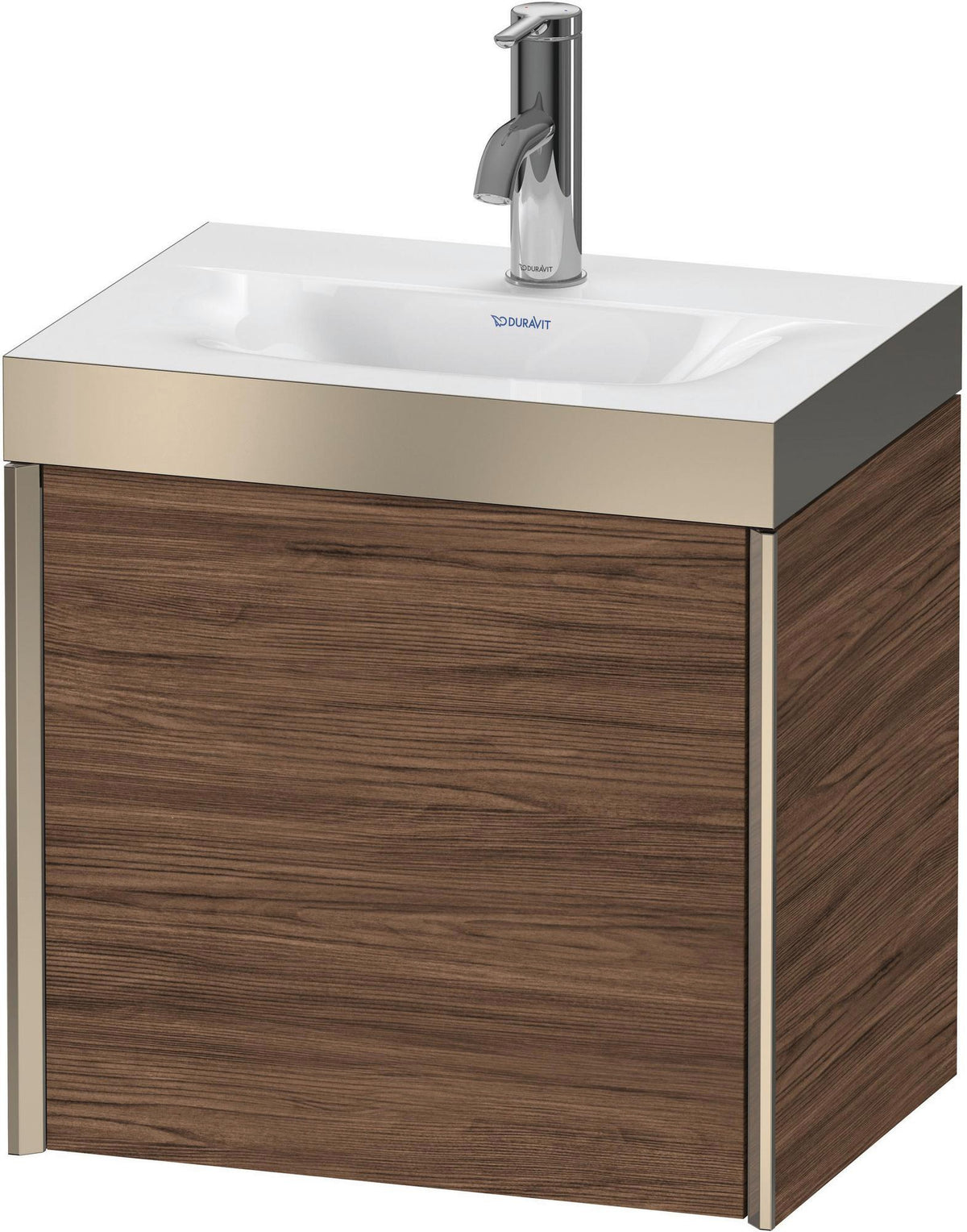 Duravit XViu c-bonded Waschtischunterbauset 460 mm, 1 Tür, champagner matt / amerikanischer Nussbaum