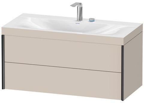 Duravit Möbelwaschtischset XViu 1000x480mm mit Unterbau, Nussbaum mitte und keramischer Ventilabdeckhaube