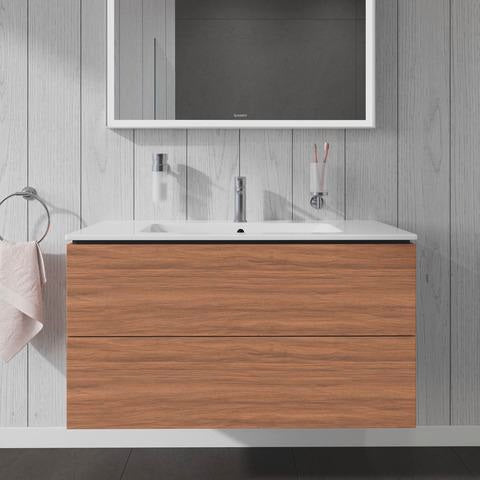 Duravit L-Cube Waschtischunterbau 1020 mm taupe matt – wandhängend, 2 Schubkästen, Tip-On