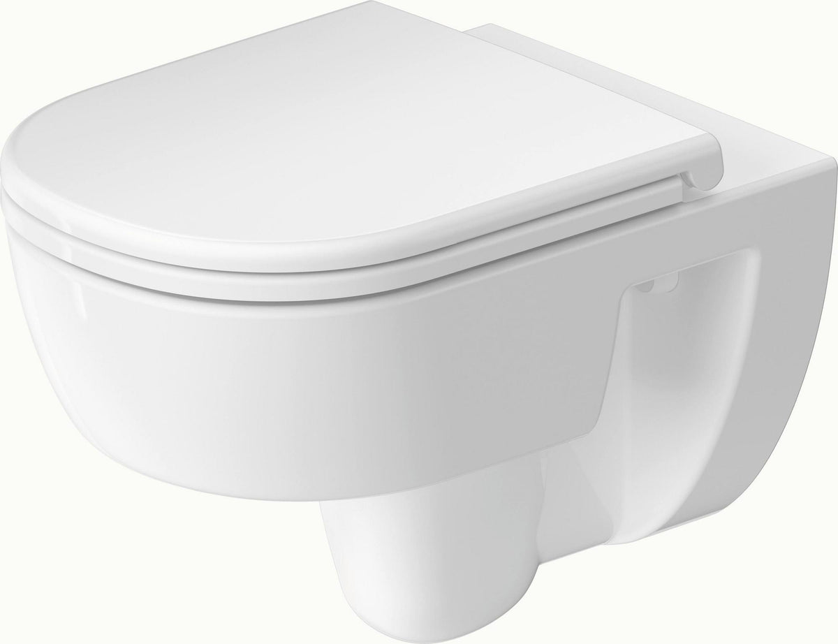 DURAVIT D-Code Wand-WC 540 mm spülrandlos weiß – Rimless Tiefspüler mit vormontierten Scharnieren
