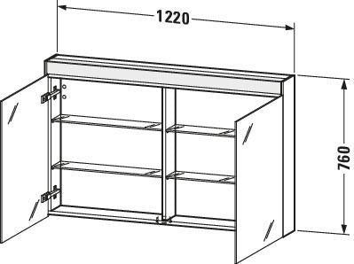 Duravit Brioso Spiegelschrank 1220 mm Weiß matt – LED-Beleuchtung, 2 Türen, Soft-Close