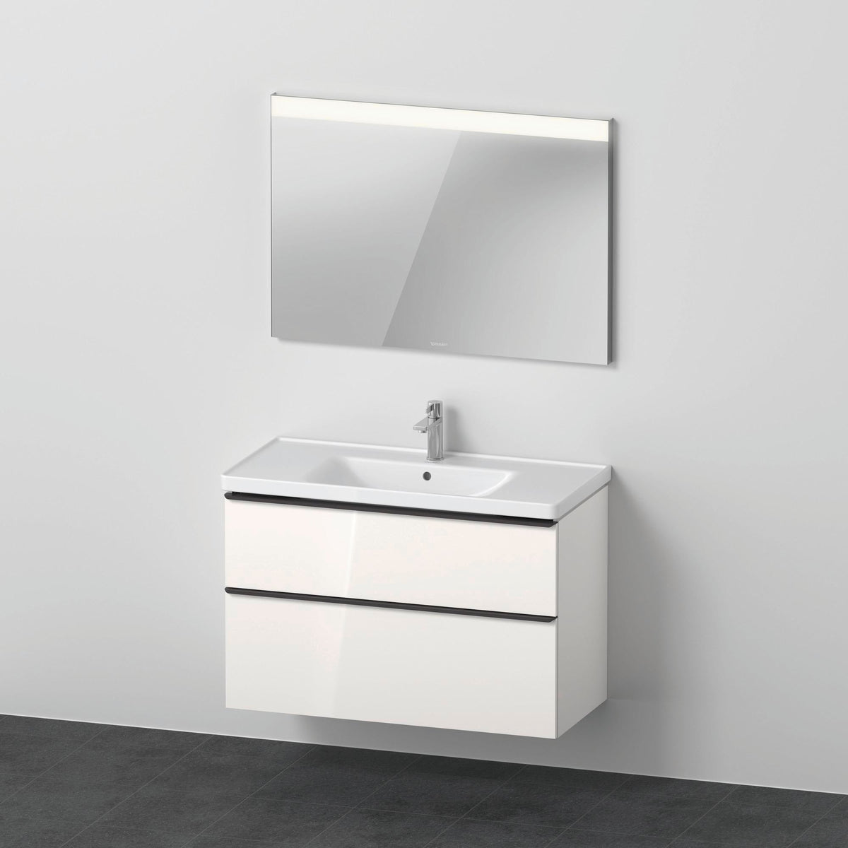 DURAVIT D-Neo Möbel-Set wandhängend 1000x480mm mit Waschtisch, Unterbau, Spiegel Eiche Sch.