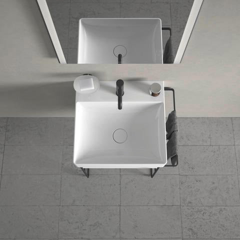 DURAVIT DuraSquare Waschtisch 500 mm weiß ohne Überlauf mit 1 Hahnloch für Möbelmontage