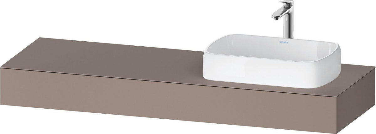 DURAVIT Qatego Konsole wandhängend 1400 mm weiß matt mit Ausschnitt rechts – Studio F. A. Porsche