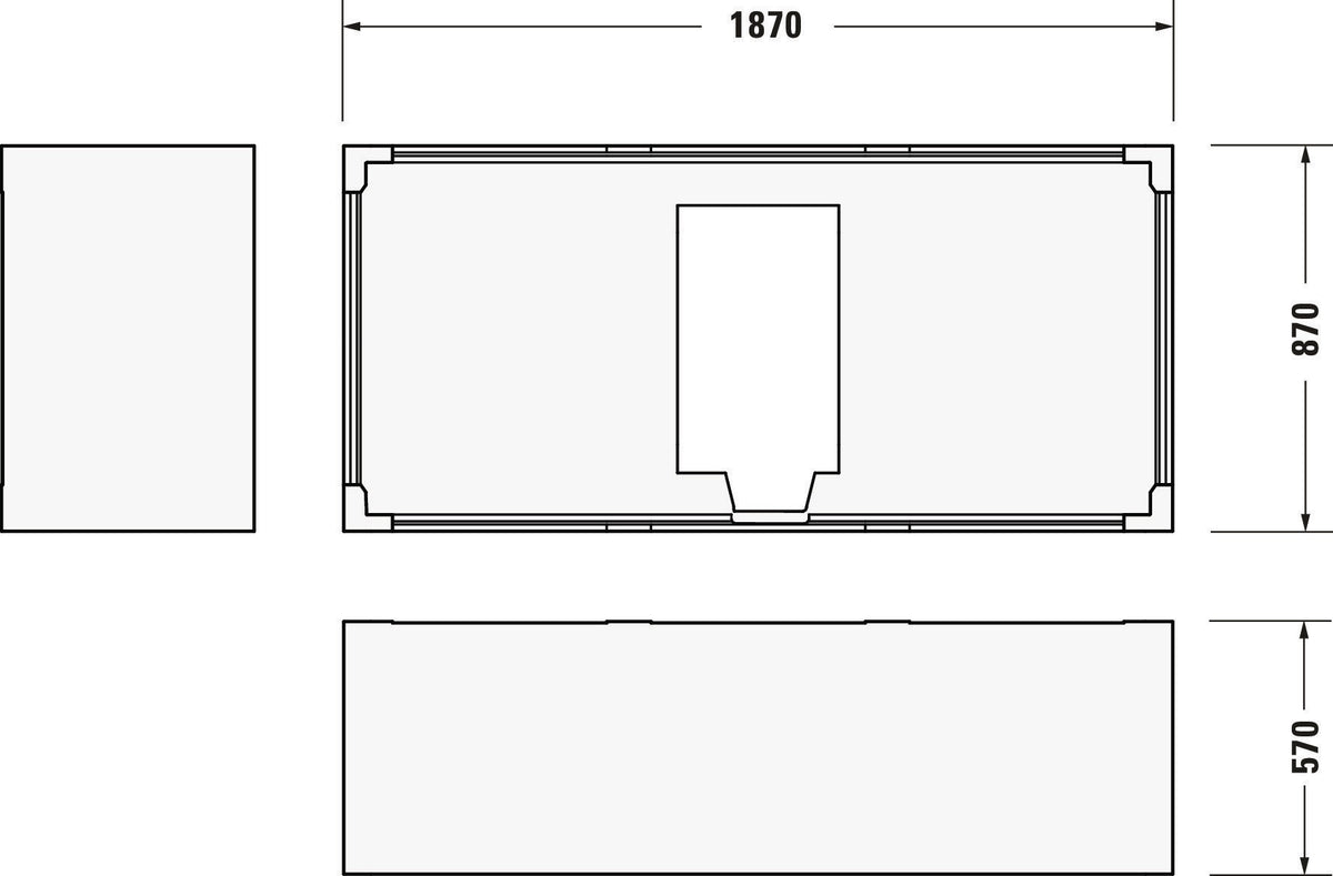 Duravit Wannenträger für Badewanne Vero Air 1700x750mm – Polystyrol, gerade Seitenwand
