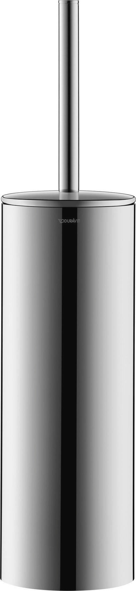 DURAVIT D-Code Bürstengarnitur bodenstehend in Chrom – 89 x 89 x 385 mm, Messing verchromt