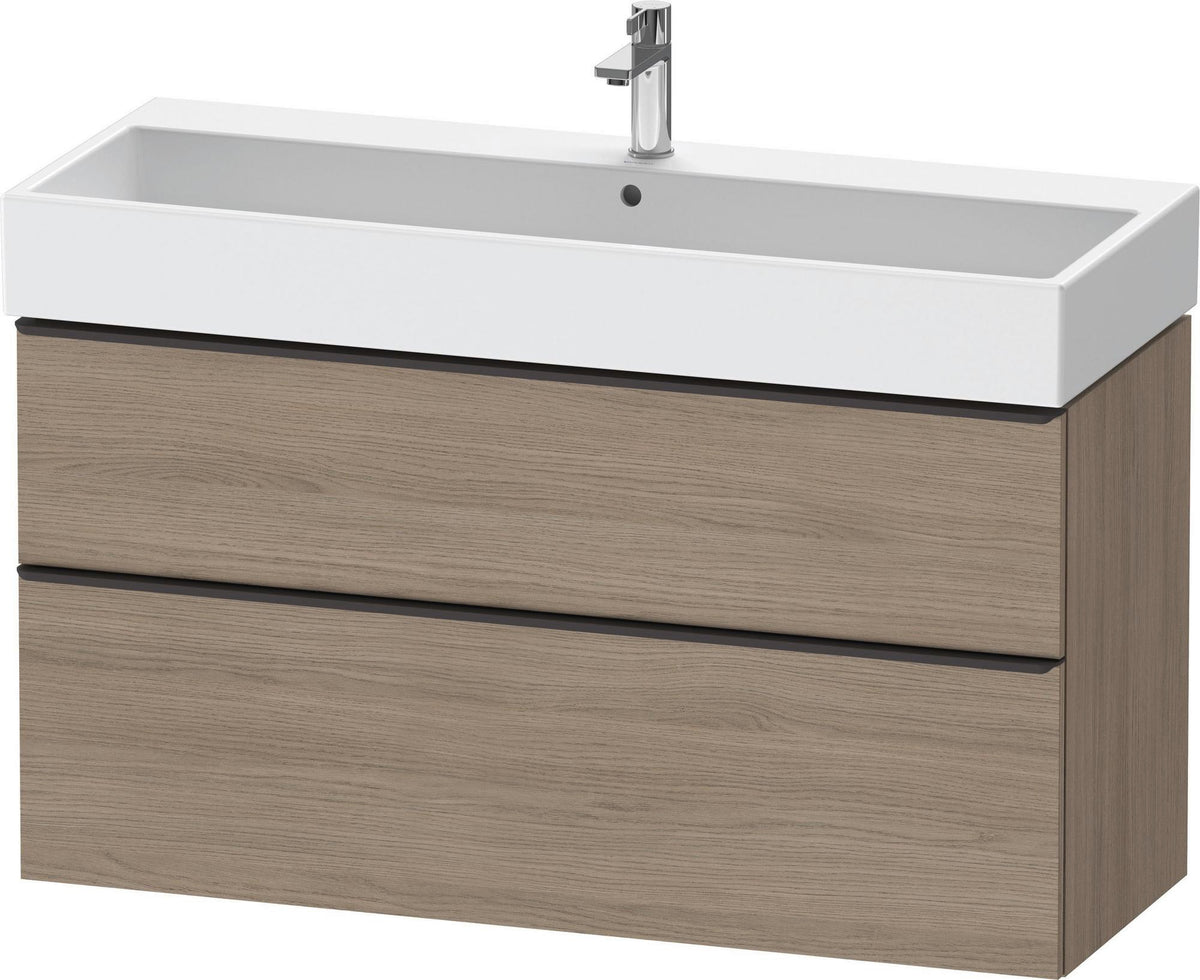 Duravit D-Neo Waschtischunterbau 1184 mm Eiche Terra Matt – 1 Auszug, wandhängend, Soft-Close